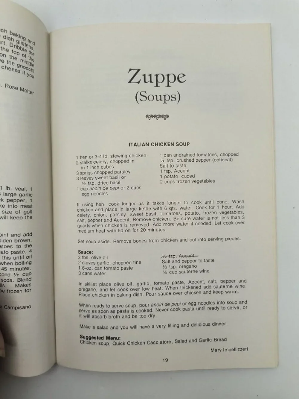 Italian Festival Cookbook Louisville Summer Of 1974 Vintage Recipe Booklet